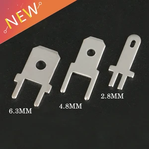 50 шт., вставки 2,84,86,3 мм, штекерные клеммы для печатной платы, толщина пайки 0,8, две ножки, ПХБ сварочные листы