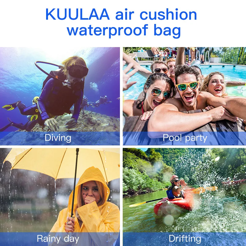 Водонепроницаемый чехол для телефона KUULAA прозрачная сумка iPhone Xiaomi Huawei Samsung Ulefone