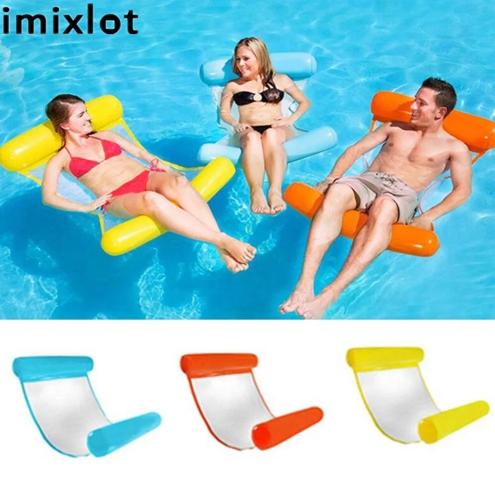 Imixlot складной одиночный гамак для воды сетчатый надувная спинка плавающее кресло
