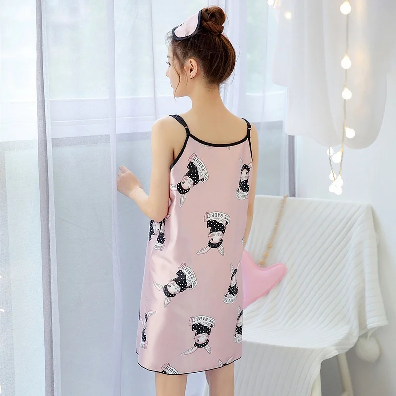 Женский бюстгальтер женское летнее платье для сна Милая Ночная рубашка с
