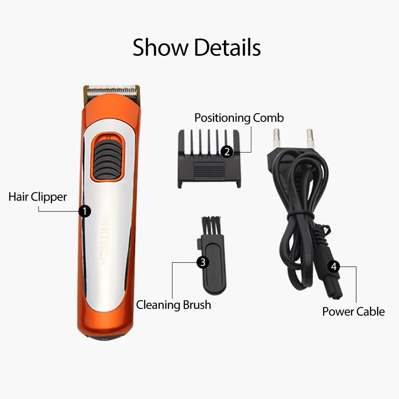 PRITECH Portable Electric Hair Clipper Professional Mini Trimmer Cutting Machine Beard Barber Razor For Men Style Tools | Бытовая