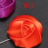 M15 BoYuTe 10 шт. 20 однотонных цветов высококачественная ткань цветок брошь роза брошь Мужская модная свадебная бутоньерка - Окраска металла: M15