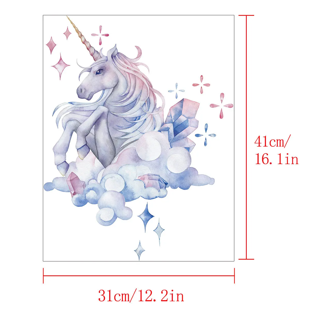 Ручная роспись Наклейка на стену в форме единорога для гостиной спальни