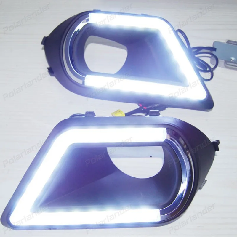 1 компл. drl автомобиль led свет дневные ходовые огни для s/ubaru f/orester 2013 2015 затемнения