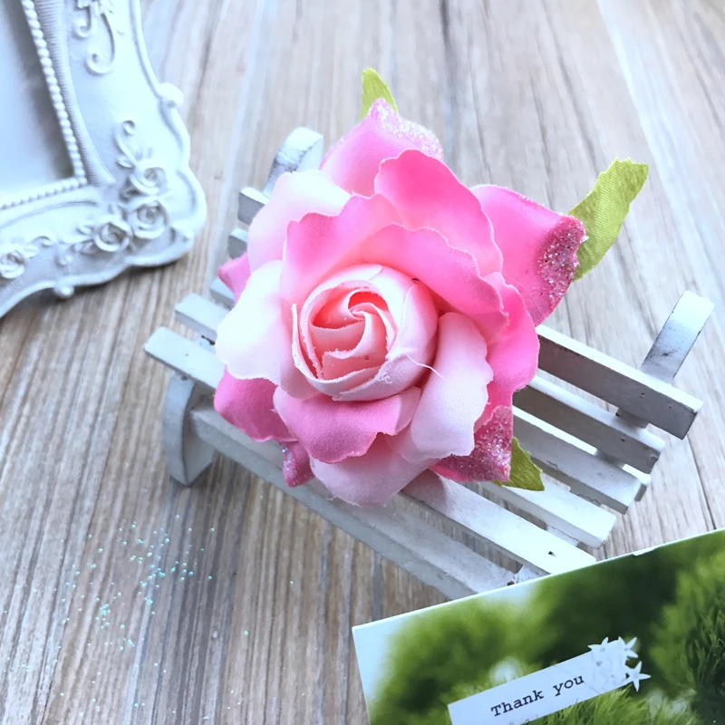 1 шт. Бесплатная доставка имитация розы корсаж horquilla DIY zapatos de la flor flores украшения из