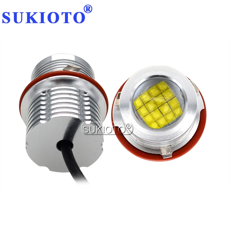 SUKIOTO 80 Вт светодиодный набор маркеров E39 светодиодный ангельские глазки 6500 К Белый DRL кольцевой для E39 E60 E63 E53 E83 E87 без ошибок Canbus светодиодный светильник
