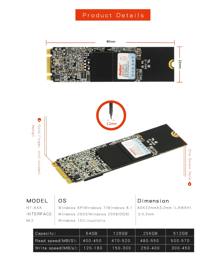 Тонкий твердотельный накопитель kingspec 80*22 мм NGF M.2 SATA hd ssd 128 ГБ 256 512 ТБ для Thinkpad IMB SONY |