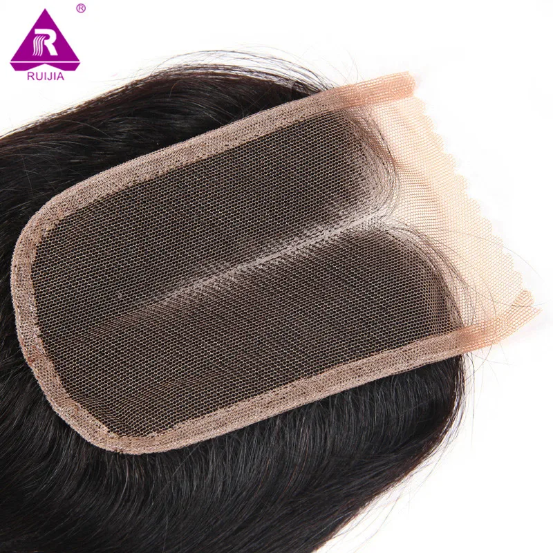 Малайзии Lace Closure Прямые Волосы Weave Бесплатный Средний 3 Часть 4*4 Закрытие