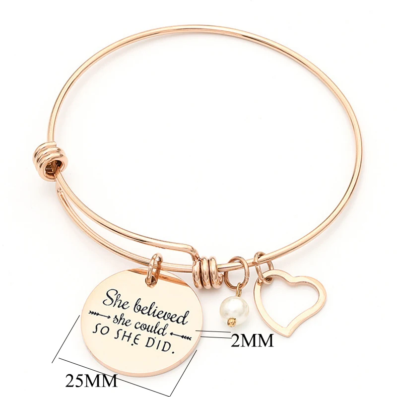 Женский Браслет манжета из нержавеющей стали высокое качество розовое