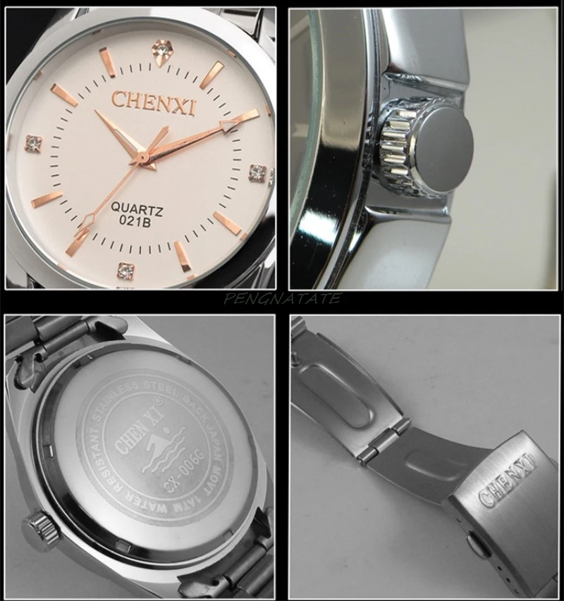 CHENXI Brand Relogio Luxury Man Casual Watches Waterproof Watch Men Fashion Decoration Rhinestone Quartz Wristwatch PENGNATATE | Наручные
