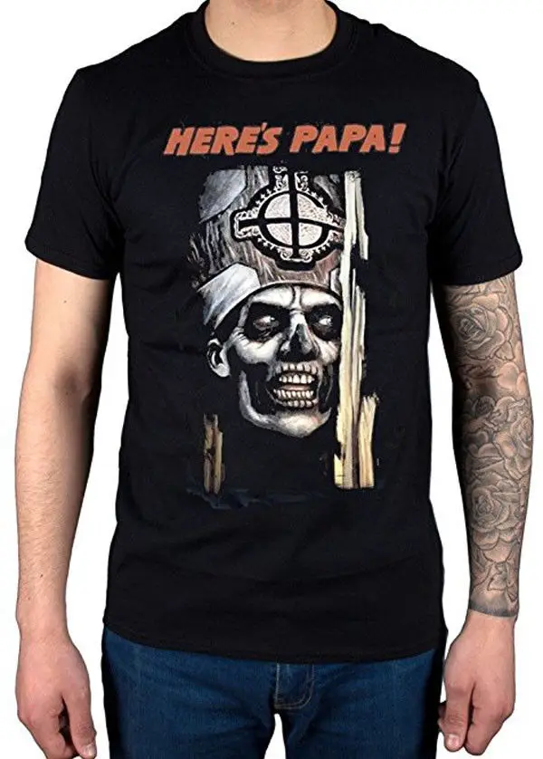Новая Черная футболка с надписью host Band Here's Papa (L XL 2XL) удобная короткими рукавами