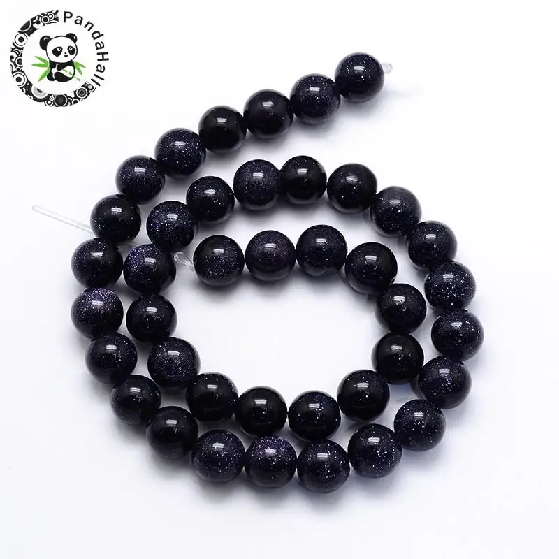 

Blue Goldstone Round Beads Strands, 10mm, Hole: 1mm; about 39pcs/strand, 15"