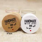 Круглая Крафтоваябелая бумага, 200 шт., бирка с надписью thank you, бирка ручной работы, бирка для свадебных сувениров, бирка на заказ, лого цену дополнительная