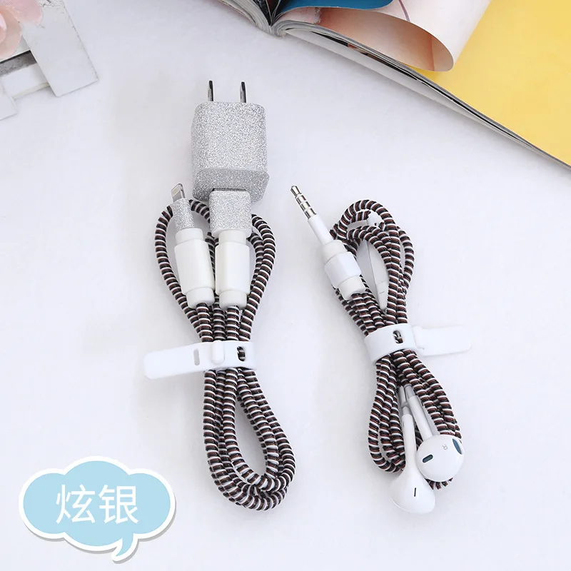 style 10 Мультфильм USB кабель наушники протектор набор с намоткой кабеля мультфильм стикер USB зарядное устройство протектор сердцевины кабеля для iphone 6 7P 8 - Цвет: style 10