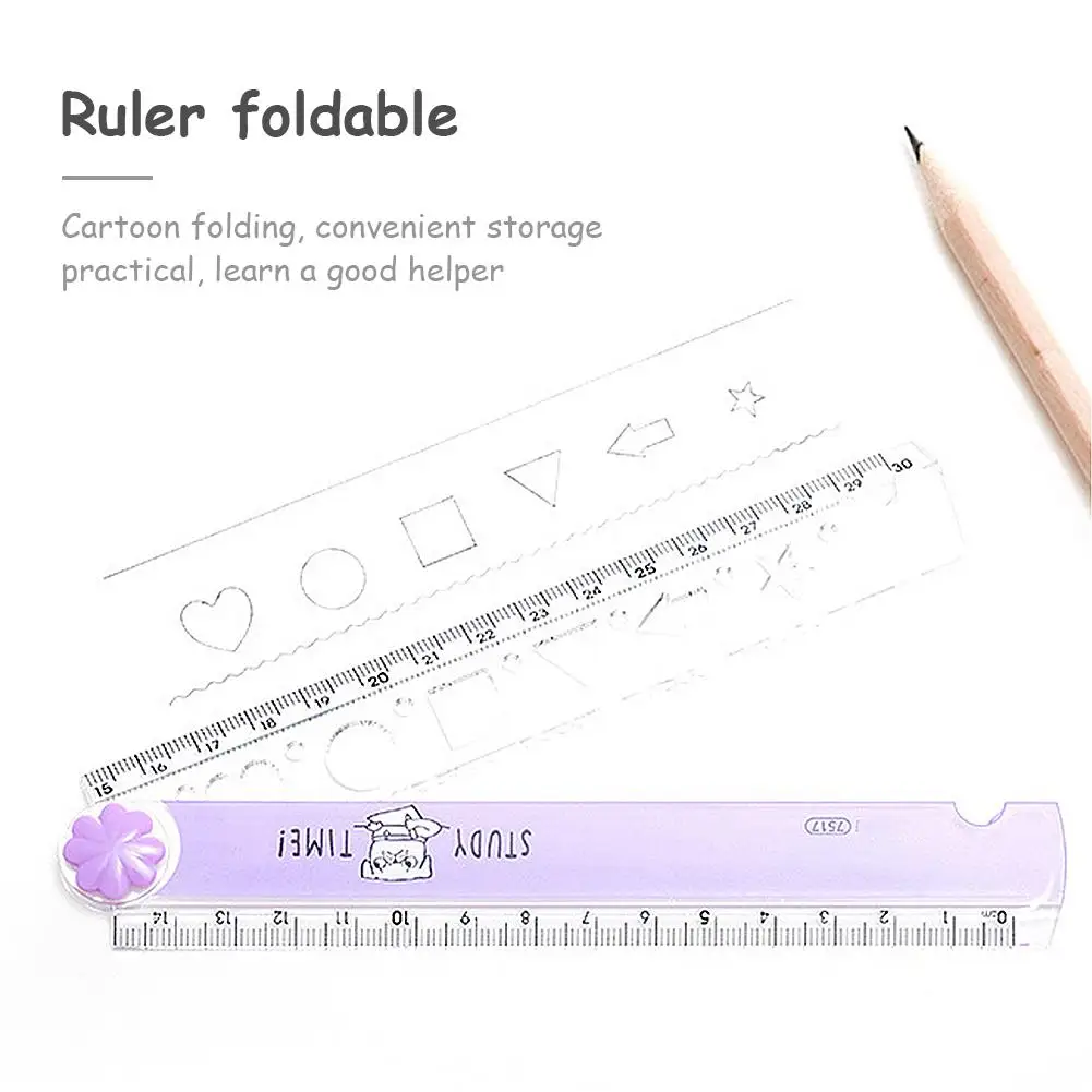 30 см складная линейка мультяшная Студенческая пластиковая Геометрическая цвет