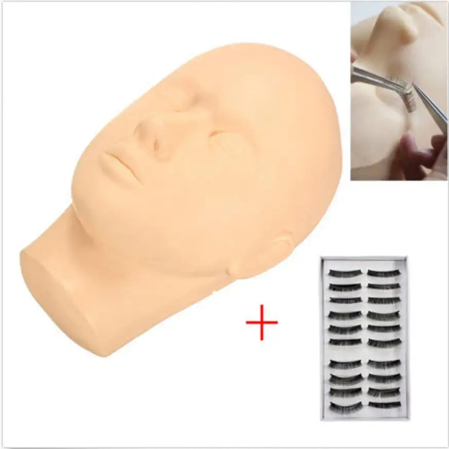2017 Новый дизайн манекен плоская голова с практика накладные ресницы и пинцет для