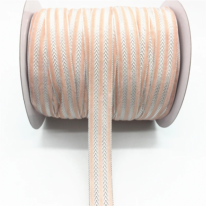 Light Pink 3 ярда " 25 мм бархатная лента ручной работы для шитья зажимов для бантов рождественские ленты вечерние украшения - Цвет: Light Pink