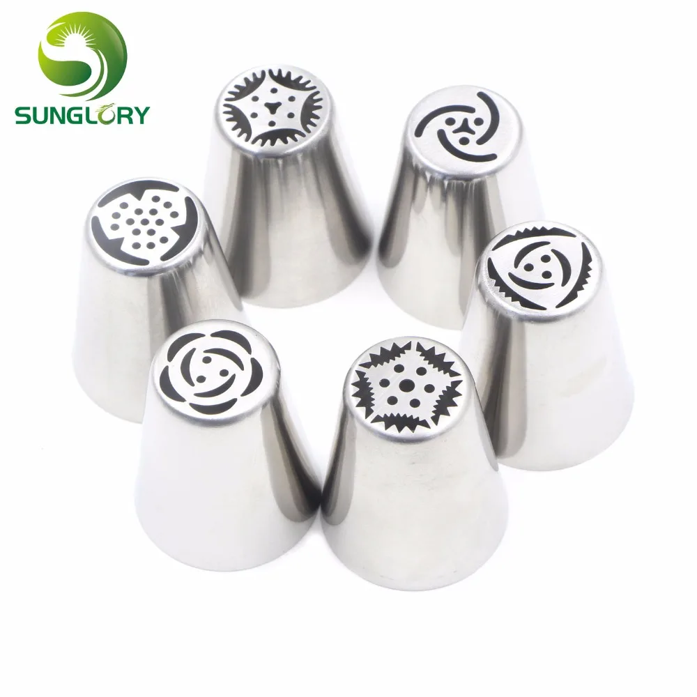 6 шт. Свадебные DIY нержавеющая сталь русская выпечка насадки помадка обледенение