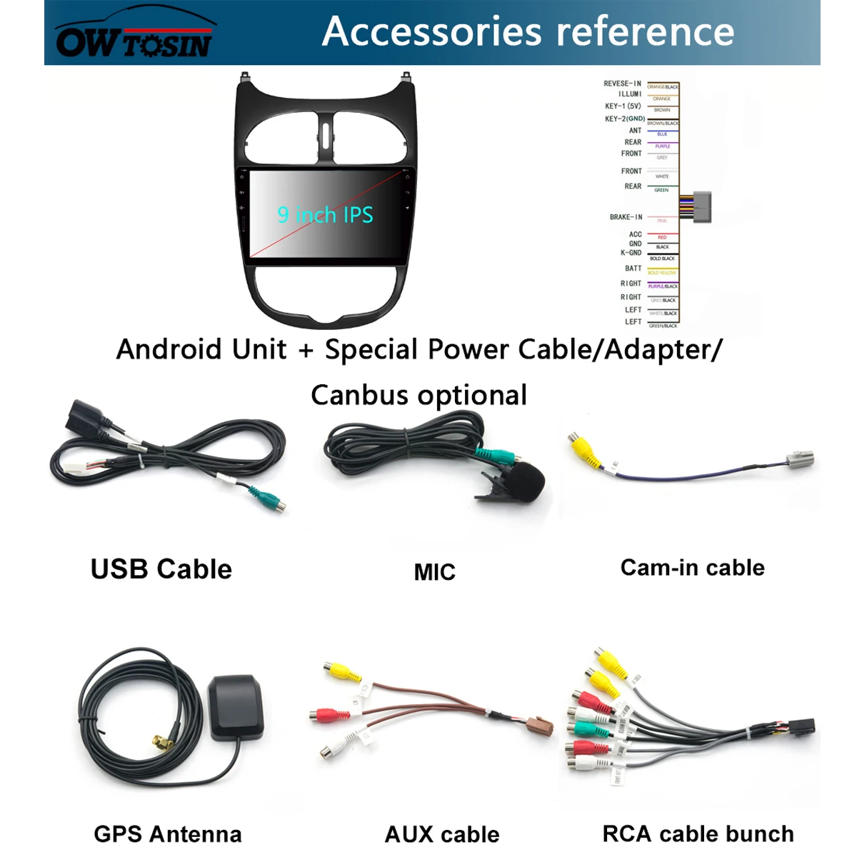 Автомобильный мультимедийный плеер 9 &quotIPS Android 0 8Core 4G 64G DVD радио GPS для PG PEUGEOT 206 PG206