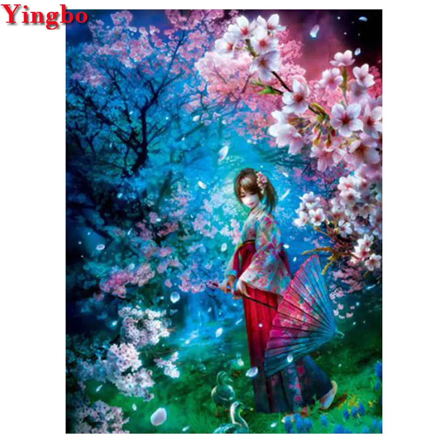 Алмазная картина Сакура для рукоделия вышивка крестиком алмазная японская