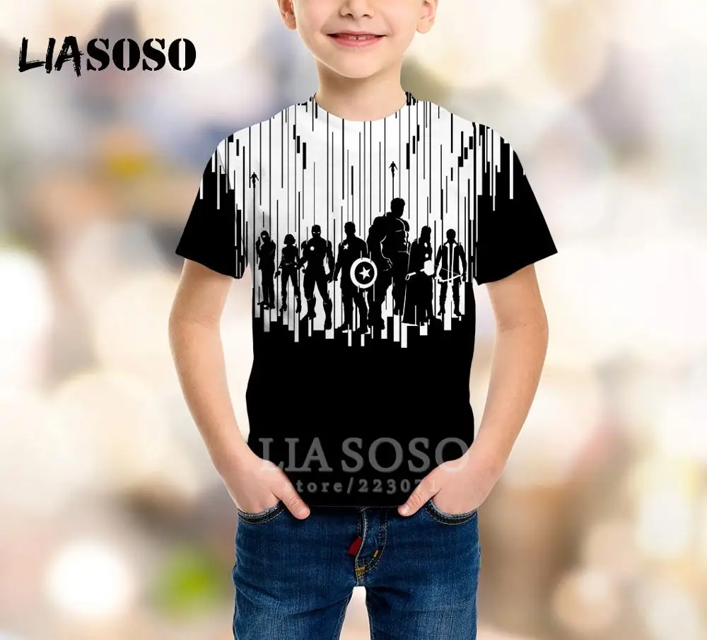21 LIASOSO/Новая модная летняя детская толстовка футболка с 3D принтом из фильма Халк детский пуловер с короткими рукавами в стиле хип-хоп для мальчиков и девочек A216-04 - Цвет: 21
