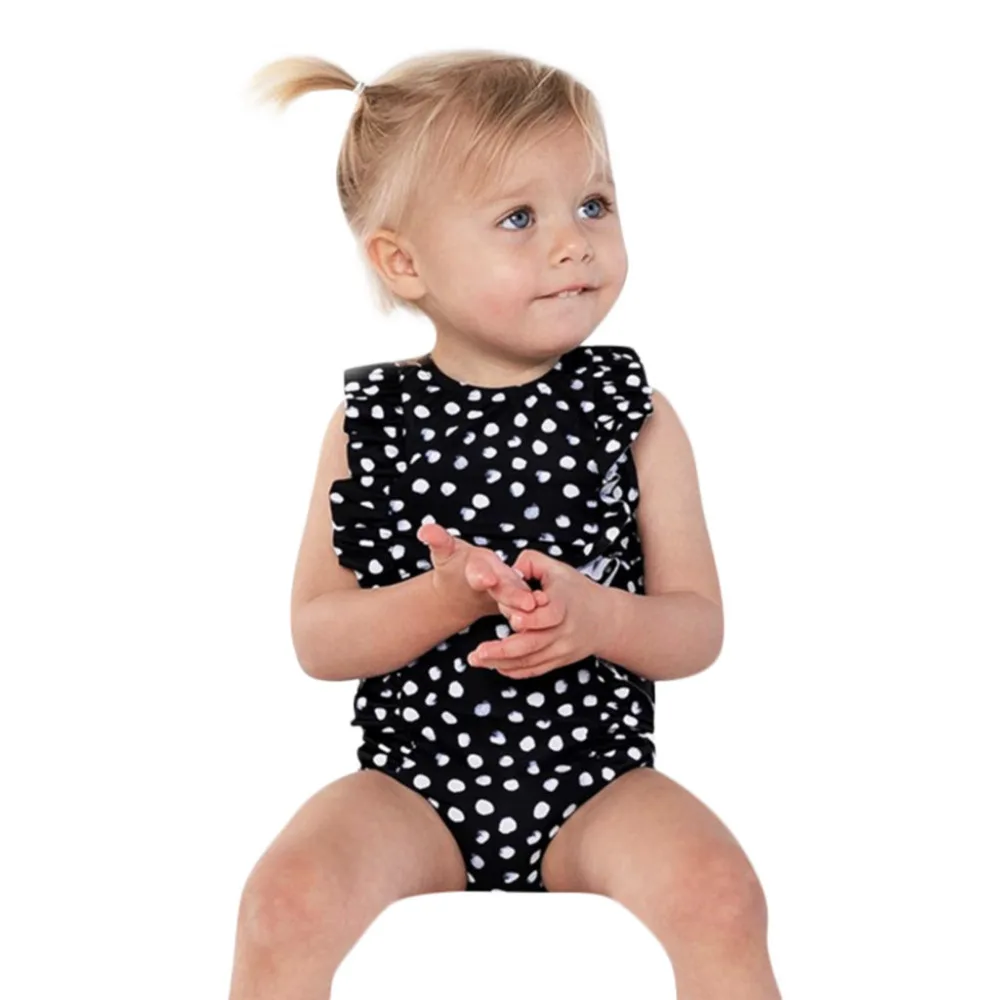 Купальный костюм для маленьких девочек купальник бикини в горошек с бантом