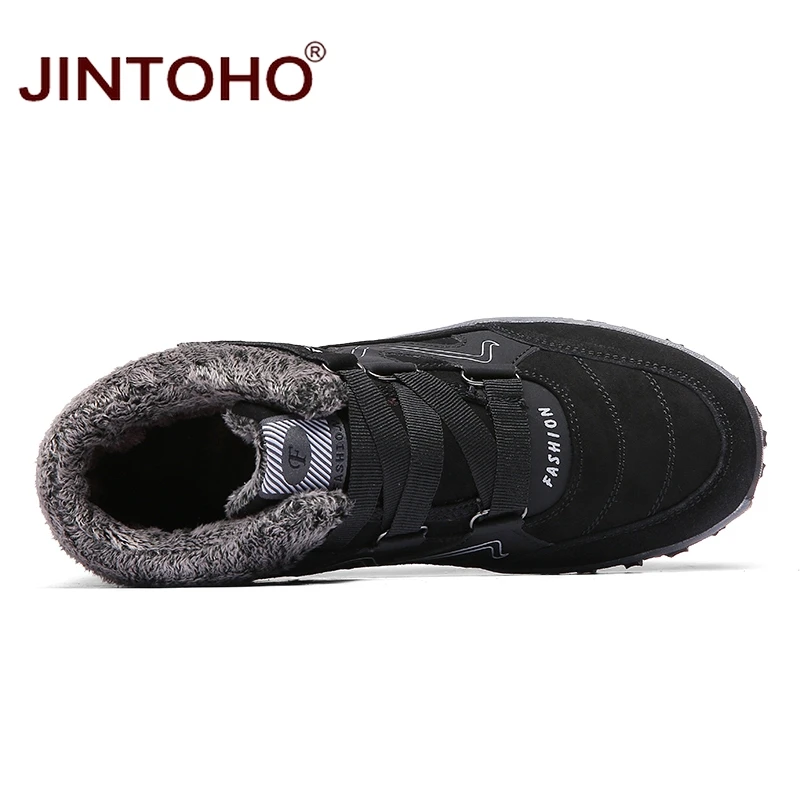 JINTOHO теплая зимняя обувь высокого качества модные зимние ботинки брендовые