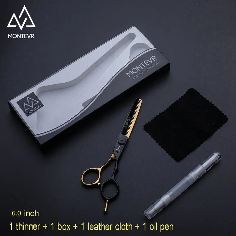 Gold Oil pen set T MONTEVR профессиональные 5,5 дюймовые японские ножницы для волос с ручным регулируемым винтом Парикмахерские ножницы парикмахерские ножницы - Цвет: Gold Oil pen set T