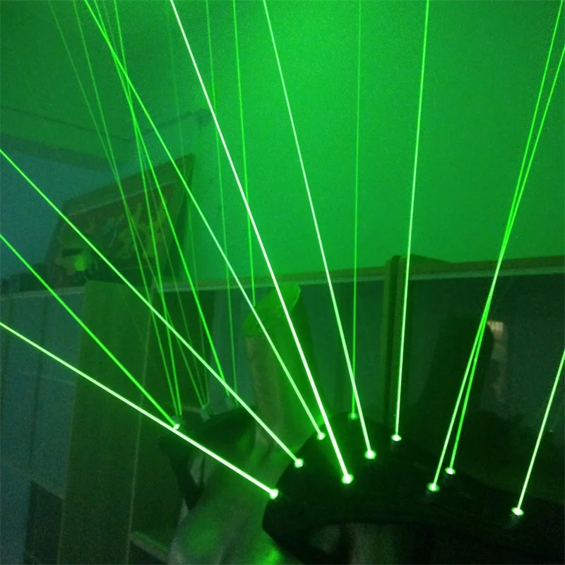 Новое поступление костюм робота с зеленым лазером жилет подсветкой Блестящий 20