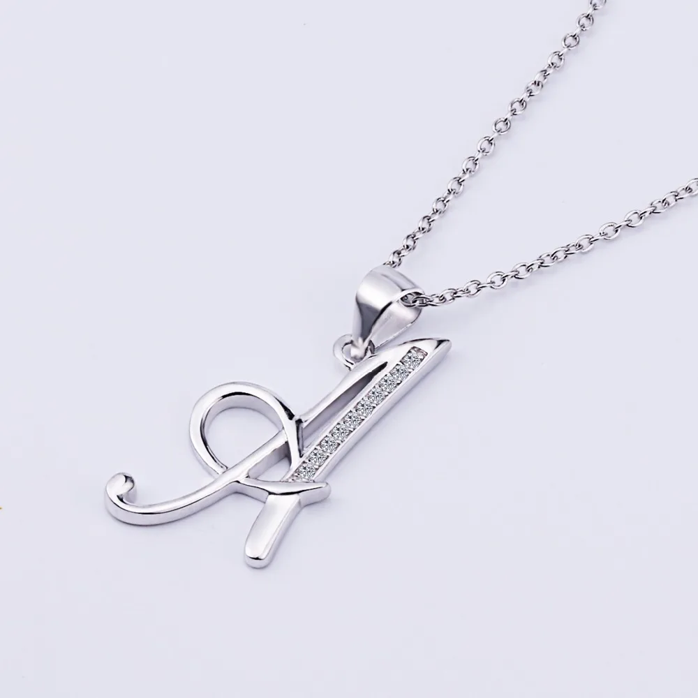 Женское ожерелье из серебра 925 пробы с буквой А|collier femme|women necklacenecklace jewelry |