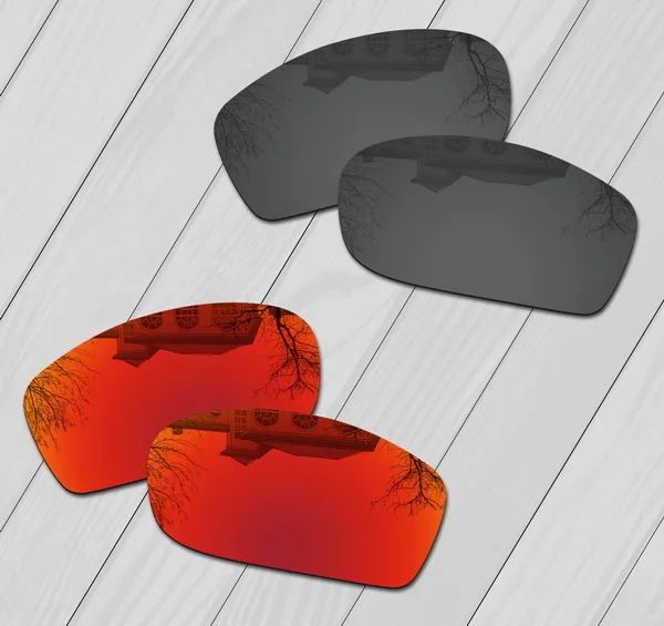 Black-Fire Red E.O.S поляризованные улучшенная замена линз для Oakley Солнцезащитные очки с челюстью-множественный выбор - Цвет линз: Black-Fire Red