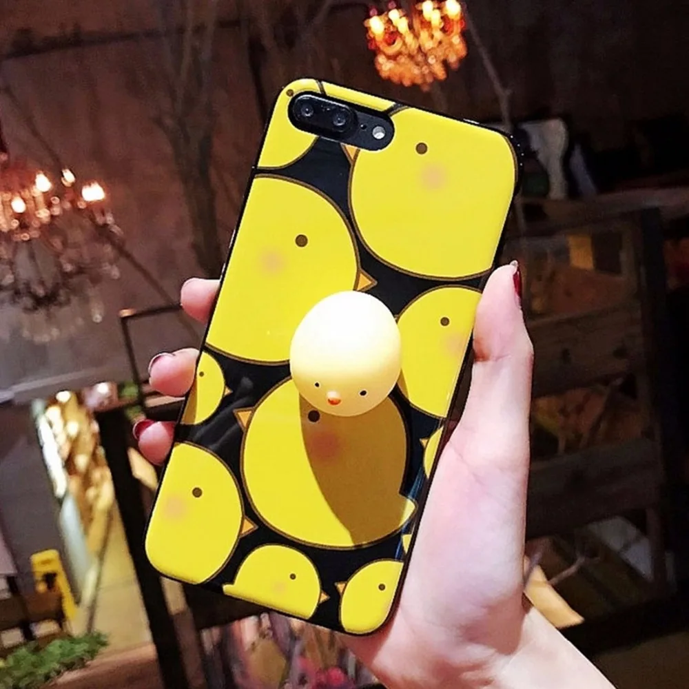 Мягкий чехол для iPhone 7 Plus 6 6S милый маленький цыпленок рельефный IMD мягкий |