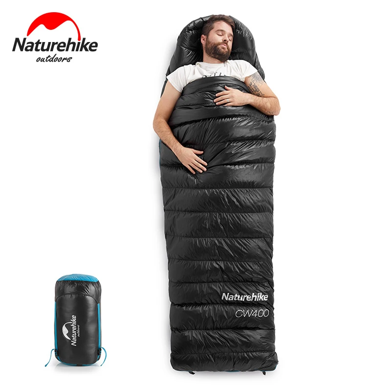 NatureHike сверхлегкий с капюшоном мумия мешок гусиный пух спальный мешок одеяло для взрослые мужчины женщины альпинизмом Туризм Кемпинг на открытом воздухе