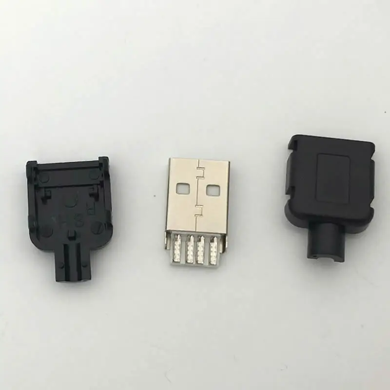 10 шт. USB Мужской головная повязка пластиковый корпус из трех частей зарядное