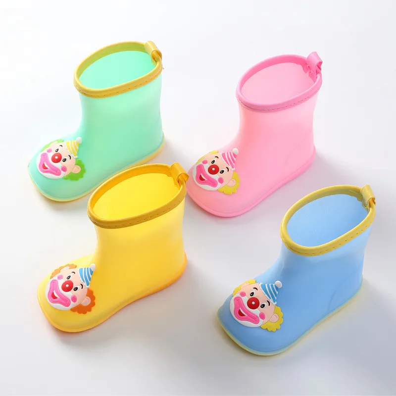 

Детские резиновые сапоги для маленьких девочек и мальчиков, Детские дождевые сапоги клоуна из ПВХ, Нескользящие водонепроницаемые сапоги, ...