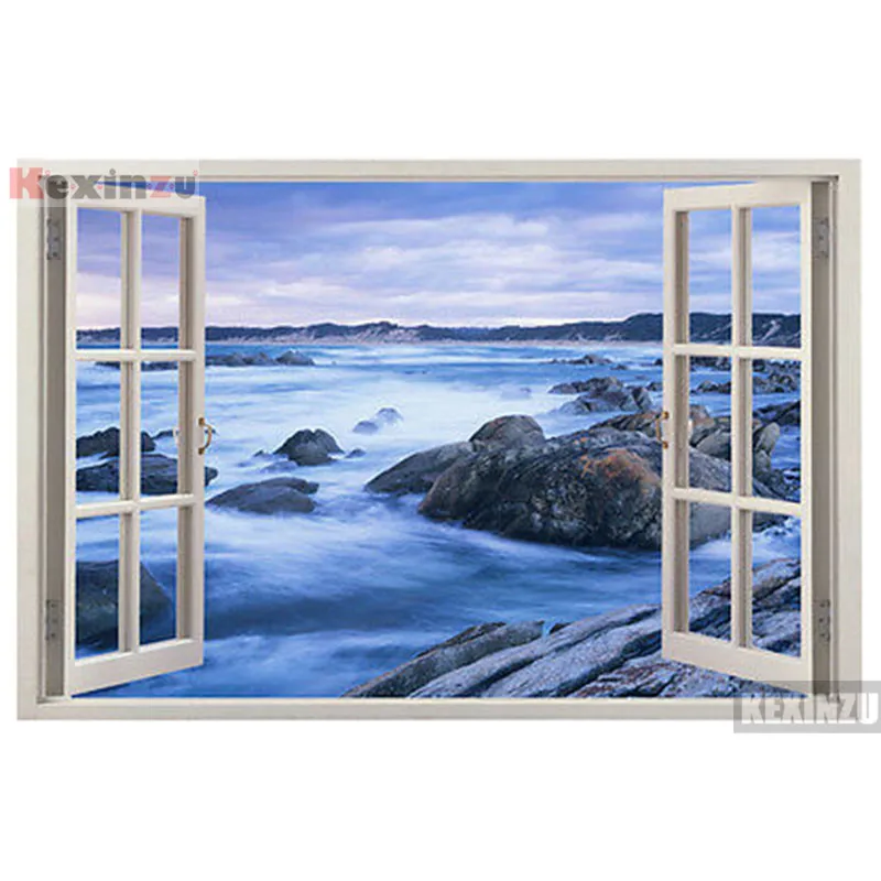 

kexinzu Full Square/Round 5D Diy Diamond Painting Cross Stitch "Window Scenery " Diamond 3D Embroidery Mosaic Home Decor 020