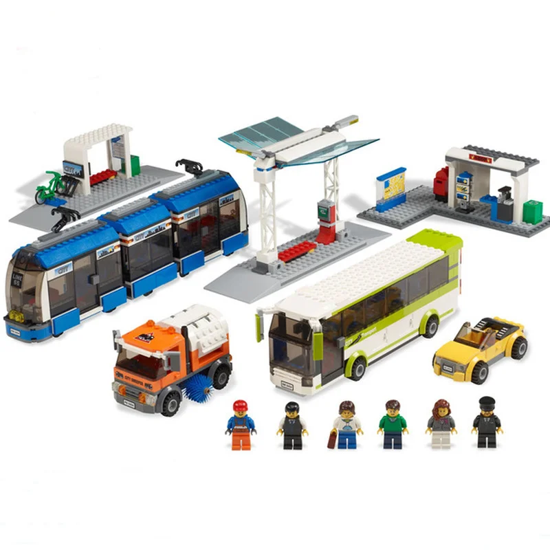 Новый город Serices остановки общественного транспорта набор Совместимость Legoings City