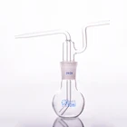 Бутылка для промывки газа с плоским дном, емкость 50 мл, однослойная плоская колба с плоским дном, бутылка для промывки газа, кальян для кальяна
