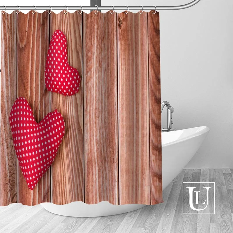 

Custom Heart background Curtain Fabric Modern Shower Curtain bathroom beautiful Curtains Bath decor Polyester Cloth Waterproof