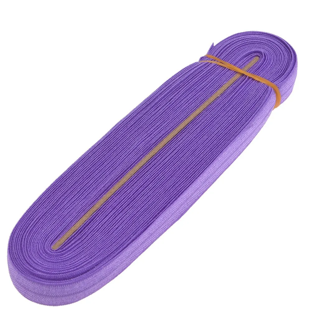 Purple 10 ярдов/рулон 5/" см Твердые складывающиеся Эластичные аксессуары для волос резинка для волос повязка на голову DIY головной убор - Цвет: Purple