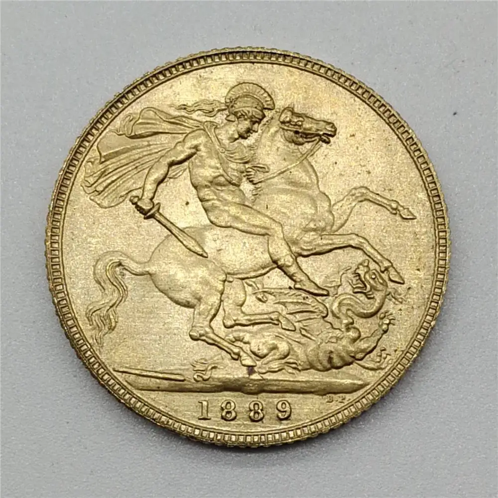 1889 королева Великобритании монеты Виктории рыцарь Верховная латунь