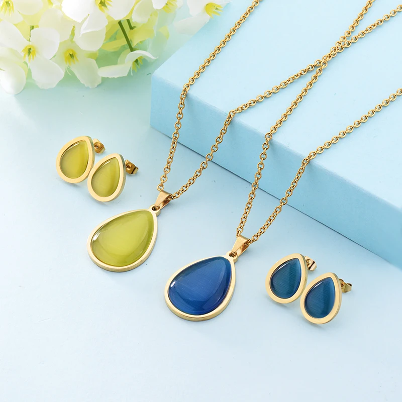 Два Цвета синий зеленый овальный хрустальный камень ювелирные изделия серьги