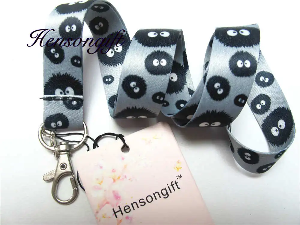 Оранжевый Hensongift мальчик Тоторо значок ремешок для ключей японского аниме ремешки на шею для мобильного телефона мультфильм брелки прекрасный подарок для детей - Цвет: Оранжевый