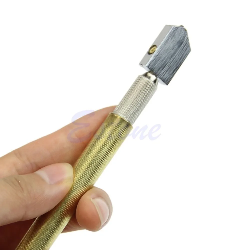 

Cutting Tool Diamond Tip Antislip Metal Handle Steel Blade Oil Feed Glass Cutter C15