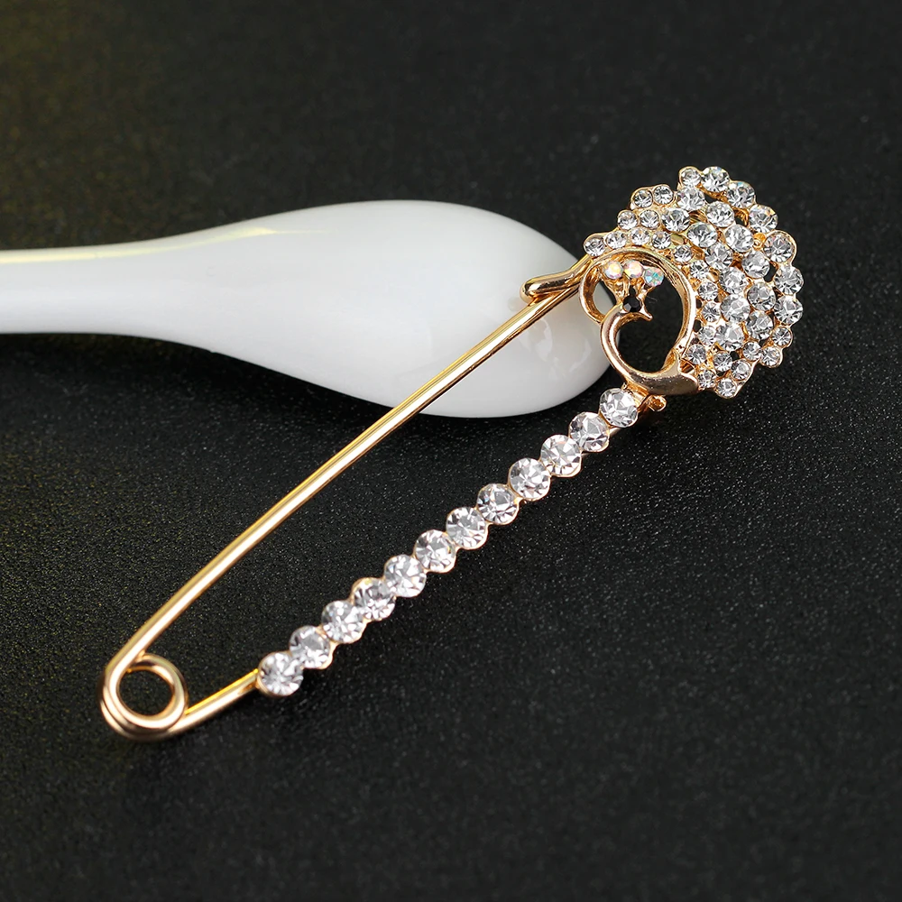 Модные туфли со стразами павлин животных Броши Булавки для Для женщин девочек