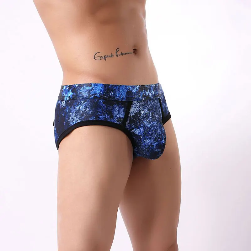 Сексуальные мужские камуфляжные трусы с открытой промежностью и выпуклым