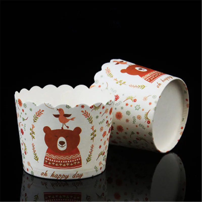 50Pcs Blue Stripes Pattern Cupcake Paper Cups Greaseproof Liner Baking Cup Muffin Dessert Tool | Дом и сад
