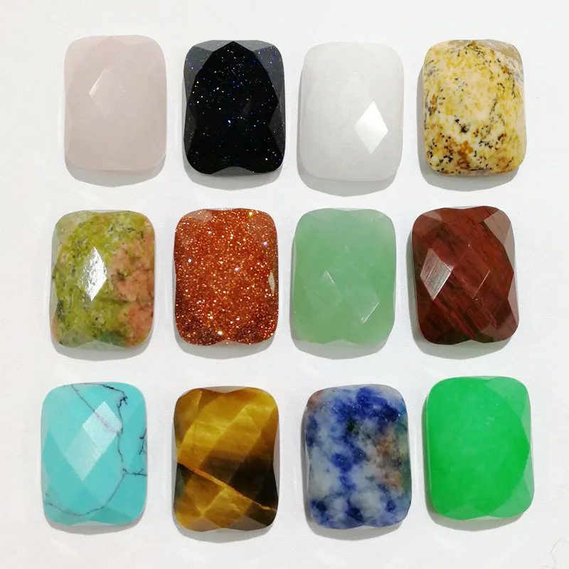 Опт Модный Ассорти из натурального камня смешанный прямоугольник кабошоны