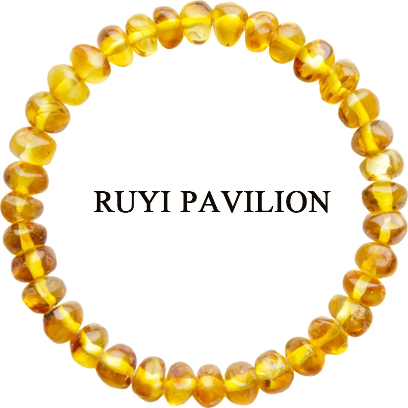 Honey Bracelet RUYI павильон натуральный браслет из Балтики янтарный браслет для женщин ювелирные изделия женский барокко Коньячный цвет малиновый янтарь 17 см-19 см - Цвет камня: Honey Bracelet