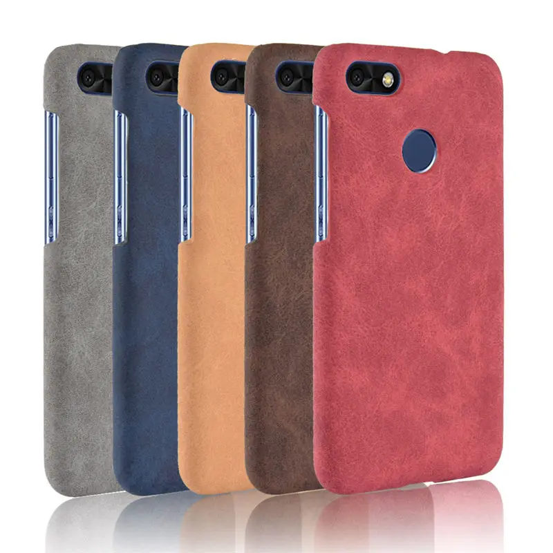 Для Huawei P9 Lite Mini 2017 Чехол класса люкс из искусственной кожи жесткий пластиковый